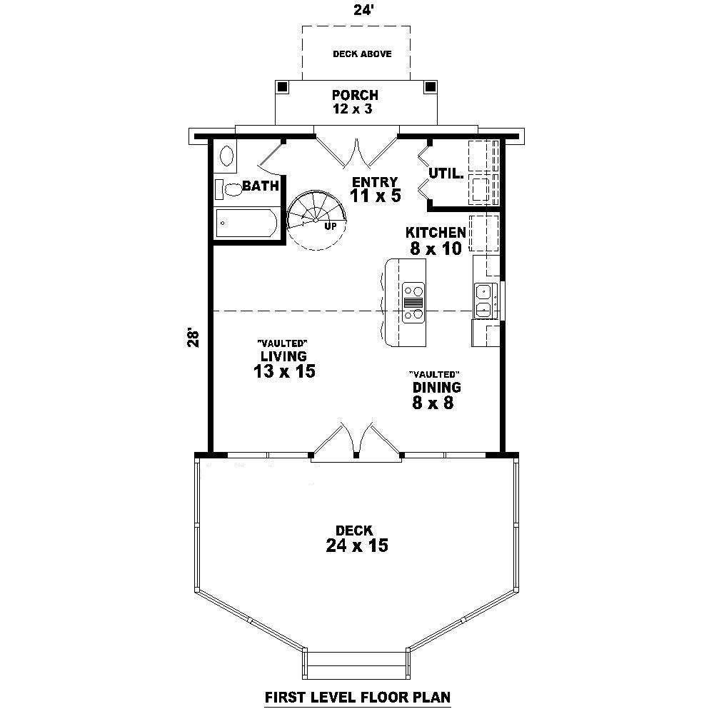 Floor Plan First Story of A Frame Plan #170-1100